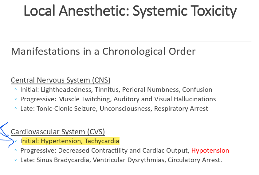 <p>in the CVS, it is hypertension and tachycardia </p>