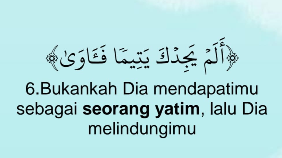 <p>6.Seorang yatim</p>