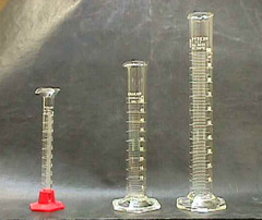 <p>Used to measure volume of liquids - more precise than a beaker (increments are smaller than a beaker)</p>