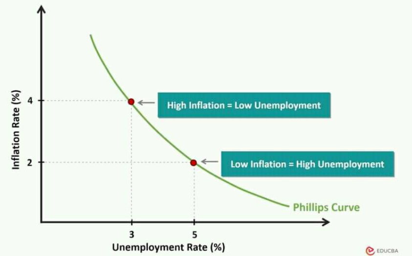 <ul><li><p>An inverse relationship between <strong>Inflation</strong> and <strong>Unemployment</strong> in the short run.</p><ul><li><p>Low Unemployment = High Inflation (workers have "bargaining power" to ask for higher wages).</p></li><li><p>High Unemployment = Low Inflation.</p></li></ul></li><li><p><strong>Essay Logic:</strong> Use this to evaluate policy. If the government tries to kill unemployment by spending, they might accidentally trigger a massive spike in prices.</p></li></ul><p></p>