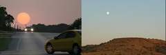 <p>- <strong>moon</strong> appears to be larger on the horizon.</p>