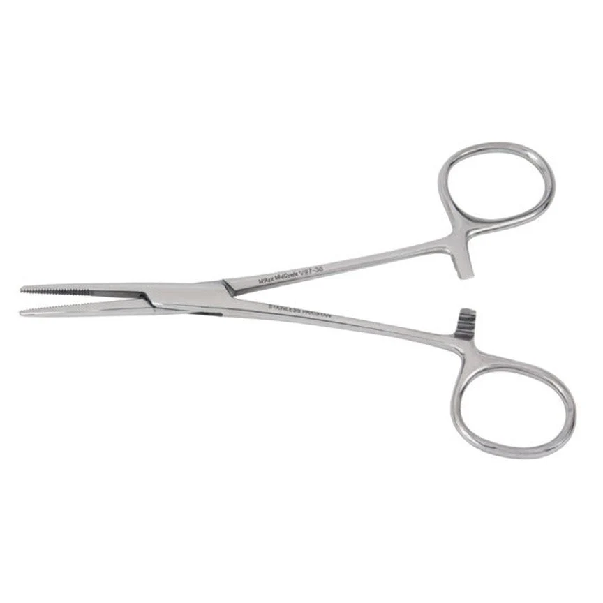 <p><span>locking, scissor-like handles with serrated jaws designed to compress blood vessels, manage bleeding, and securely clamp tissues</span></p>