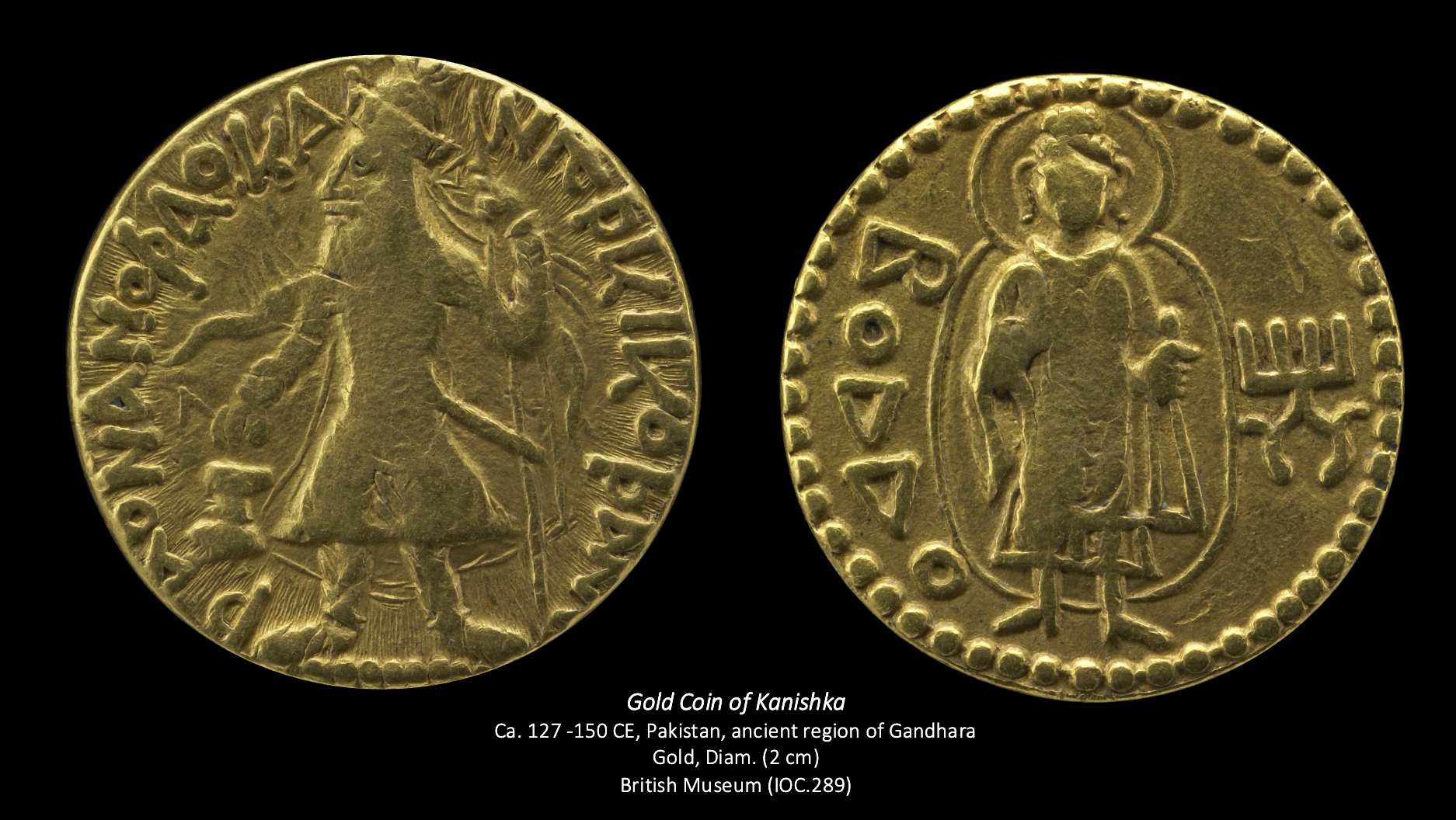<p><span>Gold Coin of Kanishka</span></p>