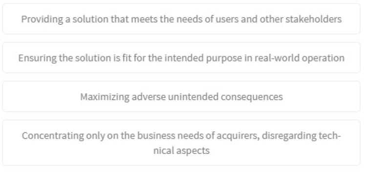 <p>What are two primary considerations of Systems Engineering (SE) as described in the text? (Select two)</p>
