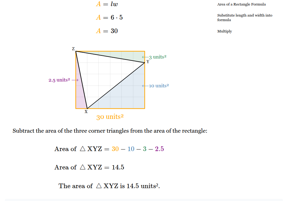 <p>What is the area, in square units, of triangle XYZ?</p>