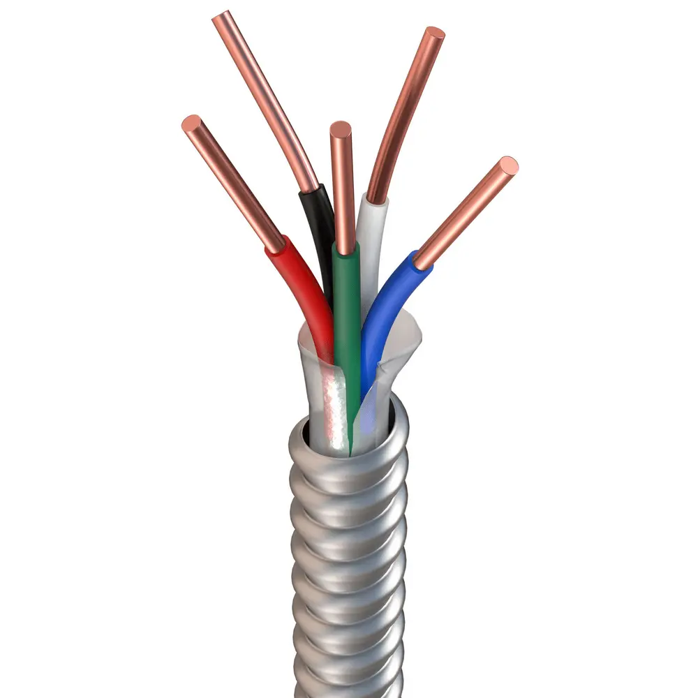 <p>a fabricated assembly of insulated conductors (cable) enclosed in flexible metal sheath.</p>