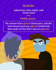 <p>hostile; unfriendly; cold; icy</p>