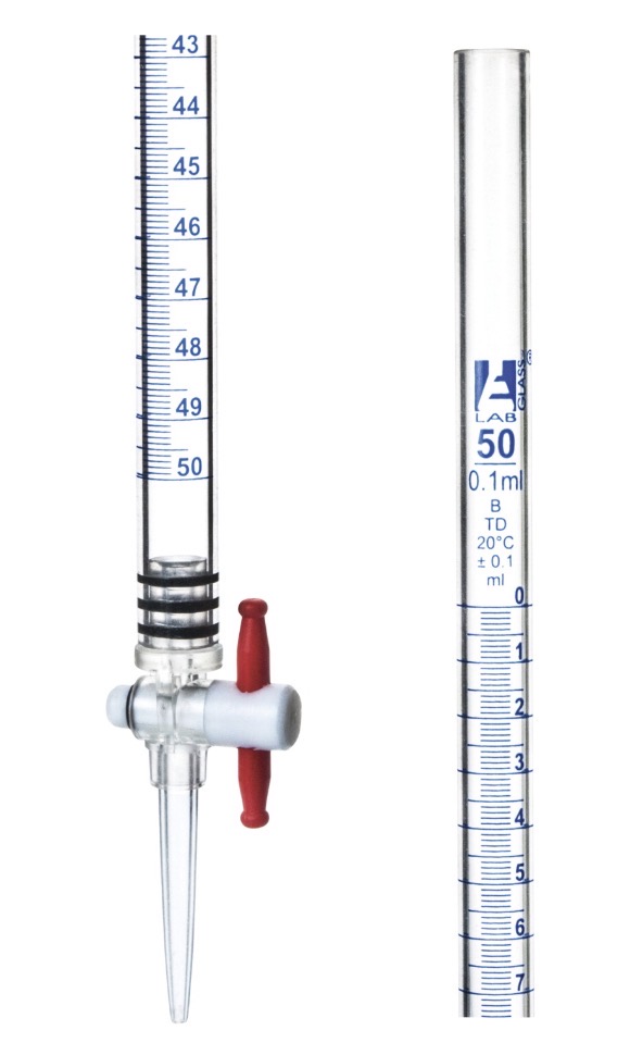 <p>Precisely measures the volume of a liquid used in a reaction, commonly used in Titrations.</p>
