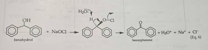 <p>NaOCl (bleach) It will oxidize aromatic and aliphatic secondary alcohols to ketones and primary AROMATIC alcohols to aldehydes. It selectively oxidizes secondary alcohols. In the mechanism the Na will deprotonate the OH and then the Cl will add to the O. Then water will eliminate a hydrogen and cause the O to become a carbonyl and then the Cl will leave, but the mechanism is not very well known. </p>