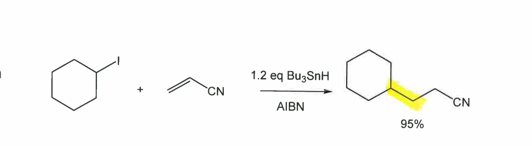 <p>this is a radical ADDITION. draw out the circle mechanism on how these steps occur</p>