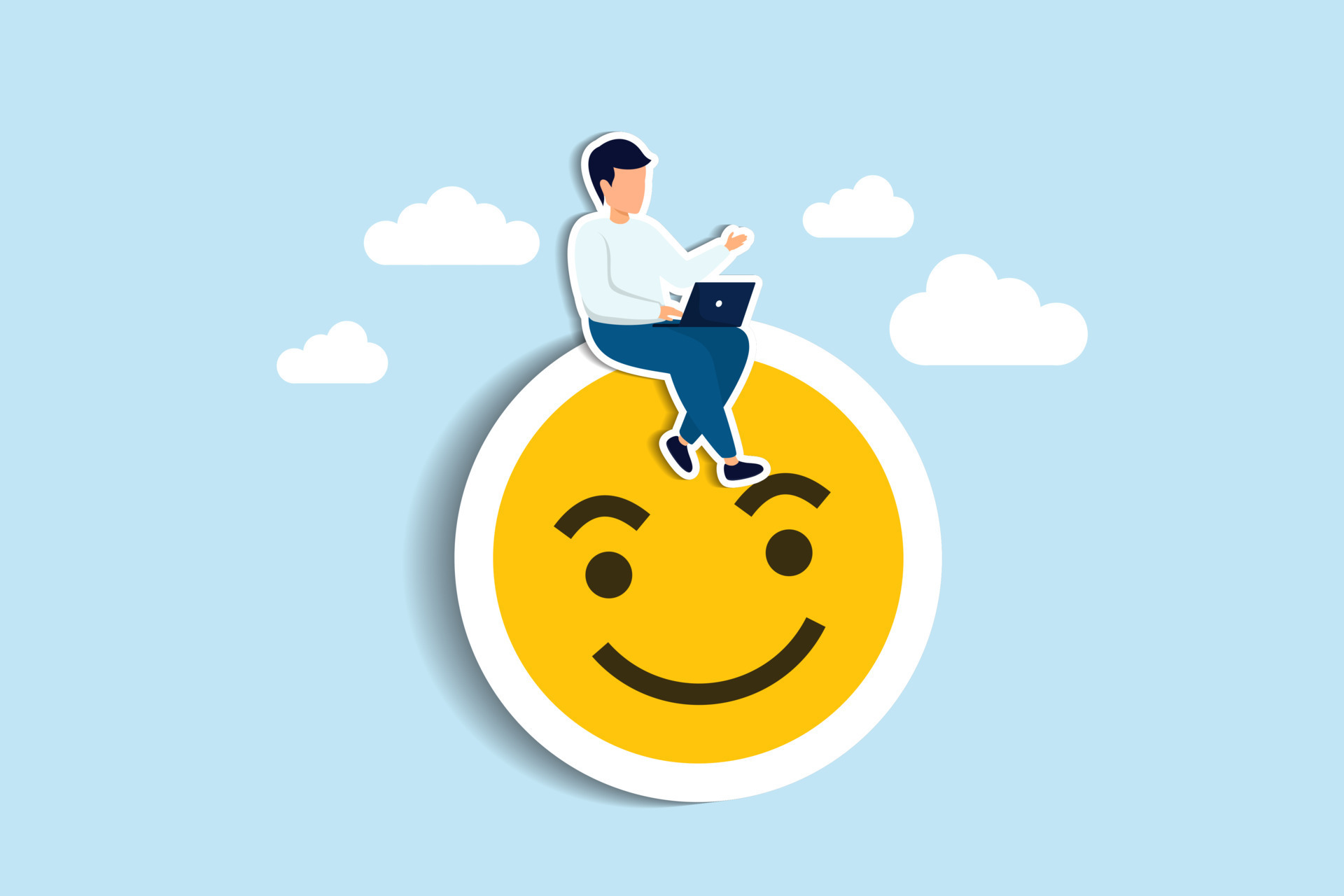 <p>I’m content with my job</p>