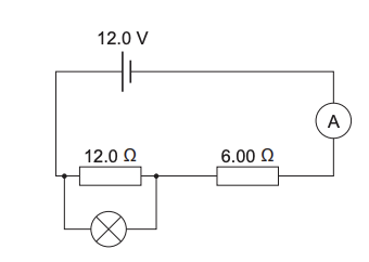 <p>Bob has a lamp that operates normally only when connected to 8.00 V. He connects it in parallel with the 12.0 Ω resistor. </p><p></p><p>Without further calculation, explain why Bob’s lamp will not operate normally when connected this way.</p>