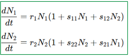 <p>They mathematically describe how two species interact and predict outcomes like coexistence or exclusion</p>