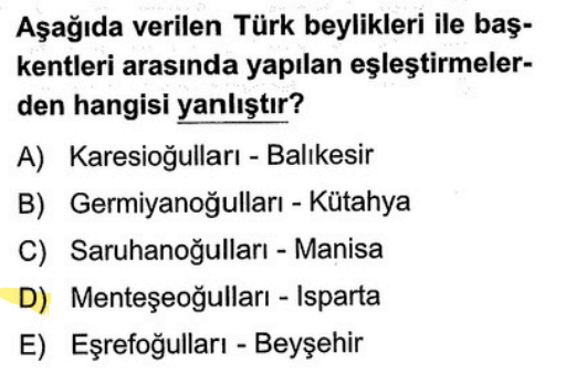 <p>Menteşeoğulları <strong>Muğla</strong> çevresinde kurulmuş denizci bir beyliktir. Isparta çevresinde kurulan beylik ise <strong>Hamitoğulları</strong>dır.</p>