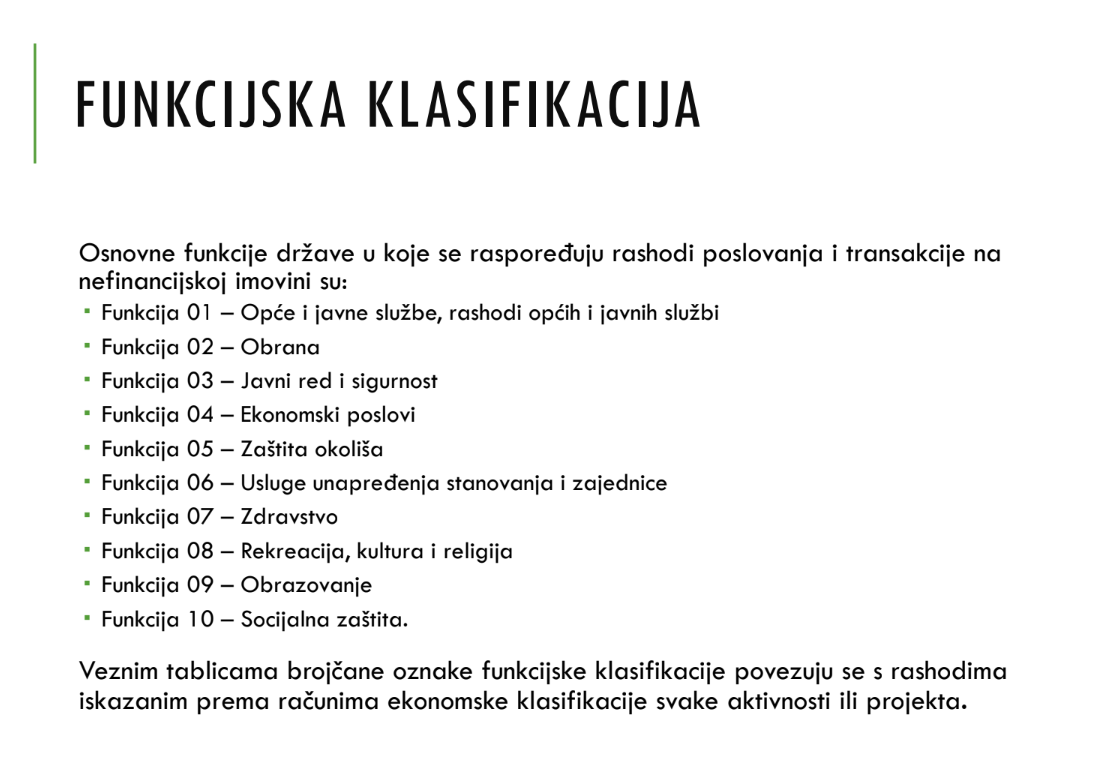 <p>Funkcijska klasifikacija</p>