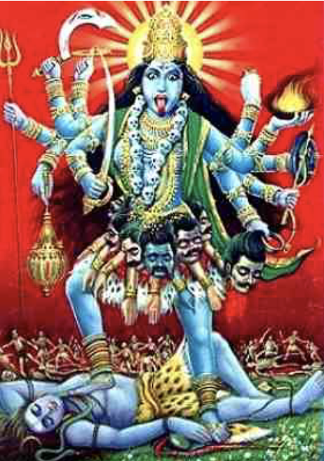<p>Which of the following is the standing deity?</p>
