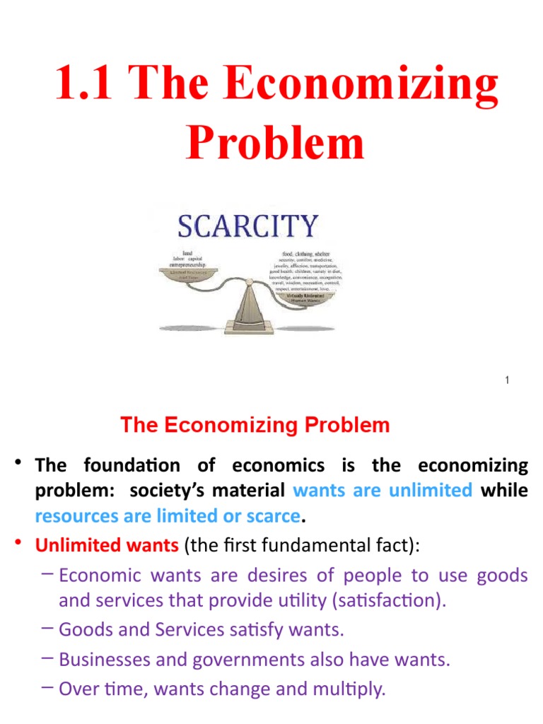 <p><span>The choices necessitated because society's economic wants for goods and service are unlimited, but the resources available to satisfy these wants are limited.&nbsp;</span></p><ul><li><p>scarcity</p></li><li><p>economic resources</p></li></ul><p></p>
