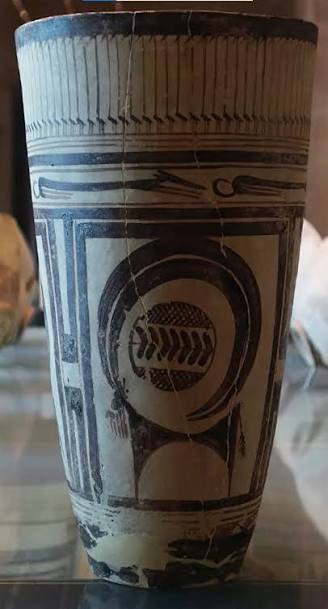 <p>beaker w ibex motifs</p>