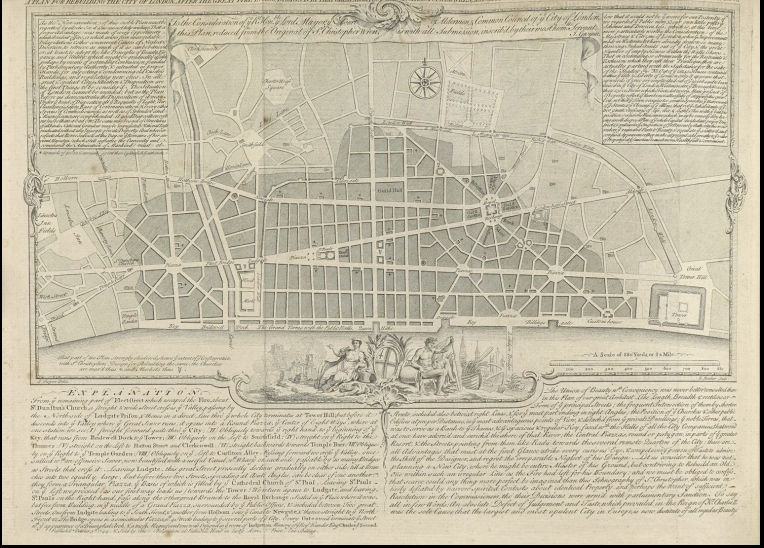 <p>Identify architect who designed this new plan for the city of london</p>