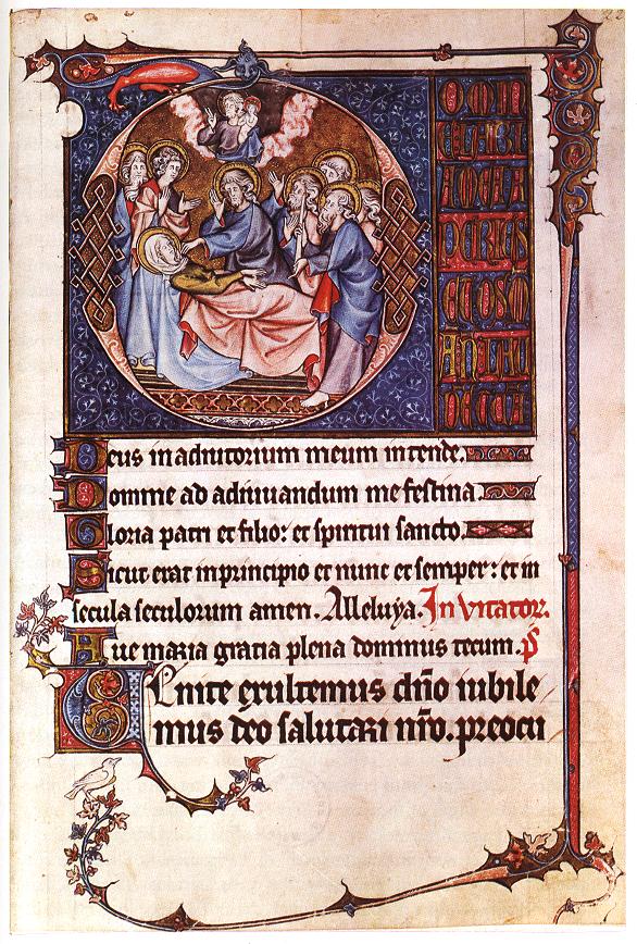 <p>gothic</p><p></p><p>Ink and tempere on vellum</p><p></p><p>Created for King Philip. Early attempts at creating 3-dim volume through chiaroscuro-like modeling and texturing. Biblical stories of kingship.</p>