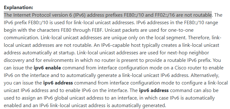 <p> FE80::/10 &amp; FF02::/16</p>