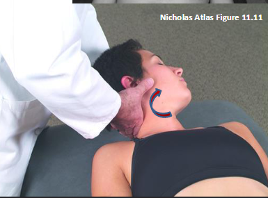 <ul><li><p>contact articular pillar w/ right 2nd MCP, rest thumb on bony facial surface</p><ul><li><p>stand on side of rotational ease</p></li></ul></li><li><p>ant. translate pillar → flex until segment → rotate (to barrier) + SB (to ease)</p></li><li><p>take up slack as pt. exhales → rotational thrust to barrier</p></li></ul><p></p>