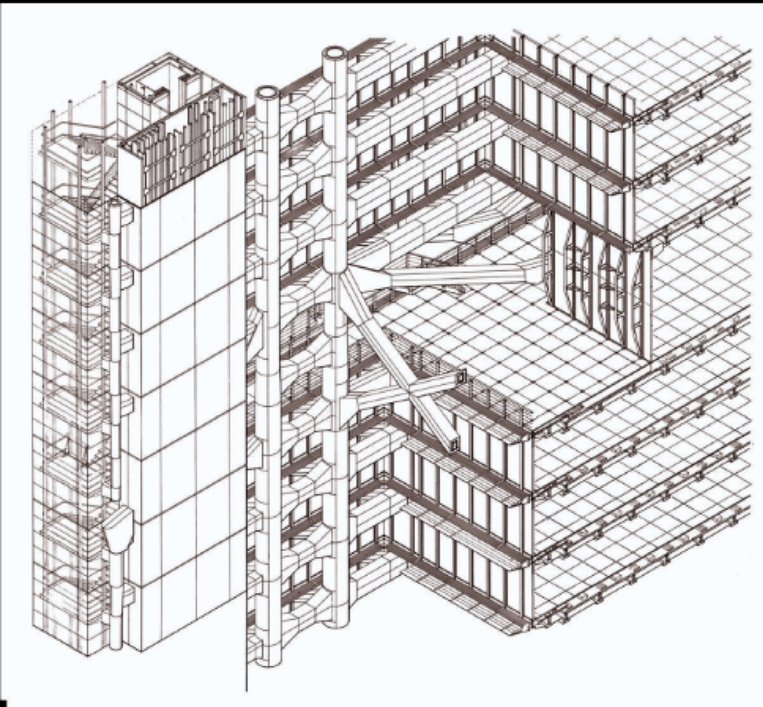 <p>Describe the plan of the Bank HQ and its significance </p>