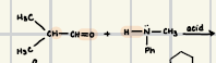 <p>What is the reaction product for this enamine formation</p>