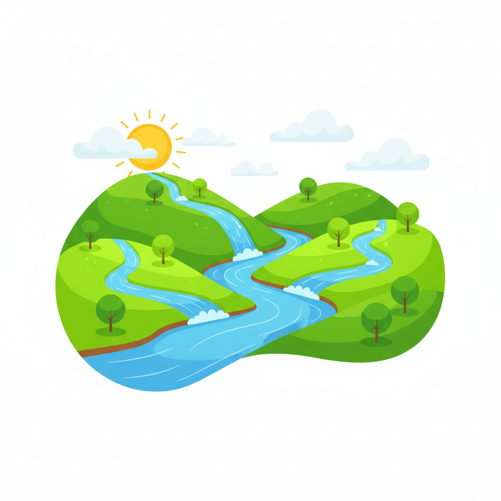 <p>An area of land from which water is drained into a specific body of water.</p>