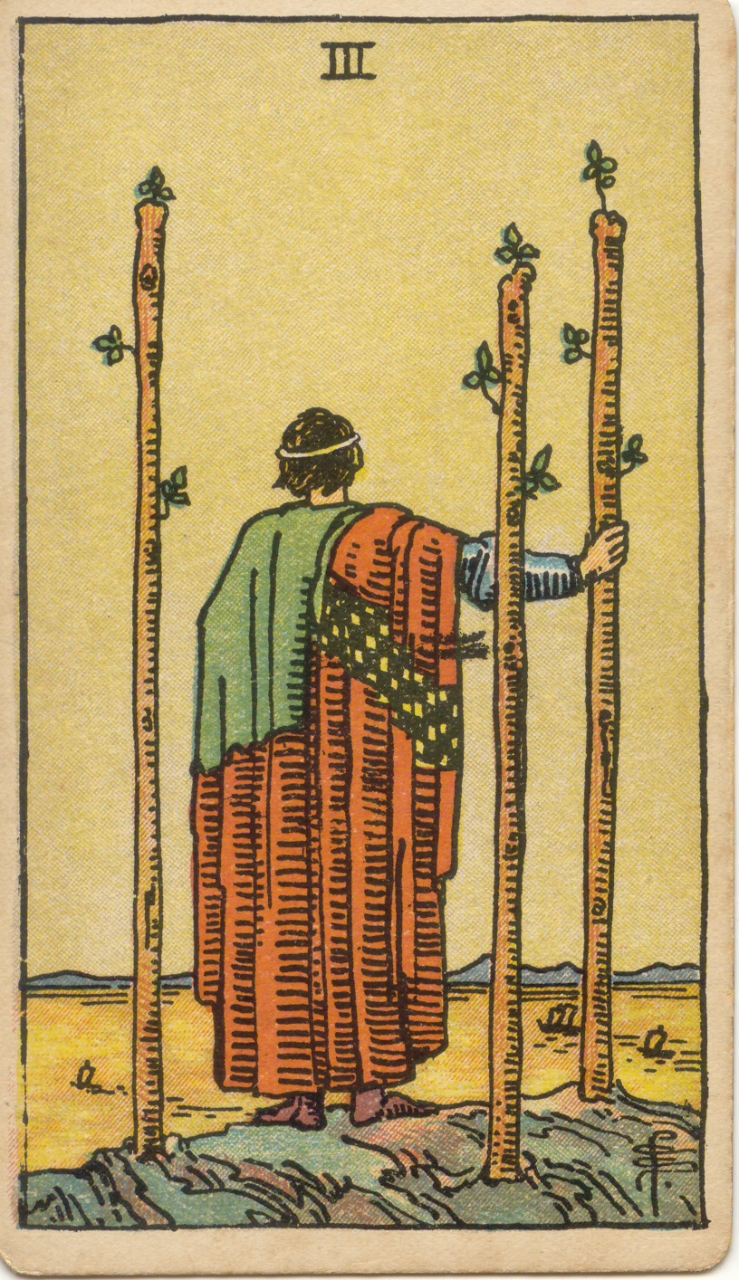 <p>Three of Wands</p>