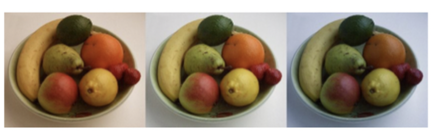 <ul><li><p>The visual system takes into account these different sources of illumination.</p></li><li><p>We want to see the pear as green regardless of the illumination source</p></li><li><p>Result: the perceived colour of objects stay constant under different illumination conditions. This is known as <strong>colour constancy. </strong></p></li></ul><p></p>