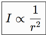 <p>I = intensity, r =distance</p>