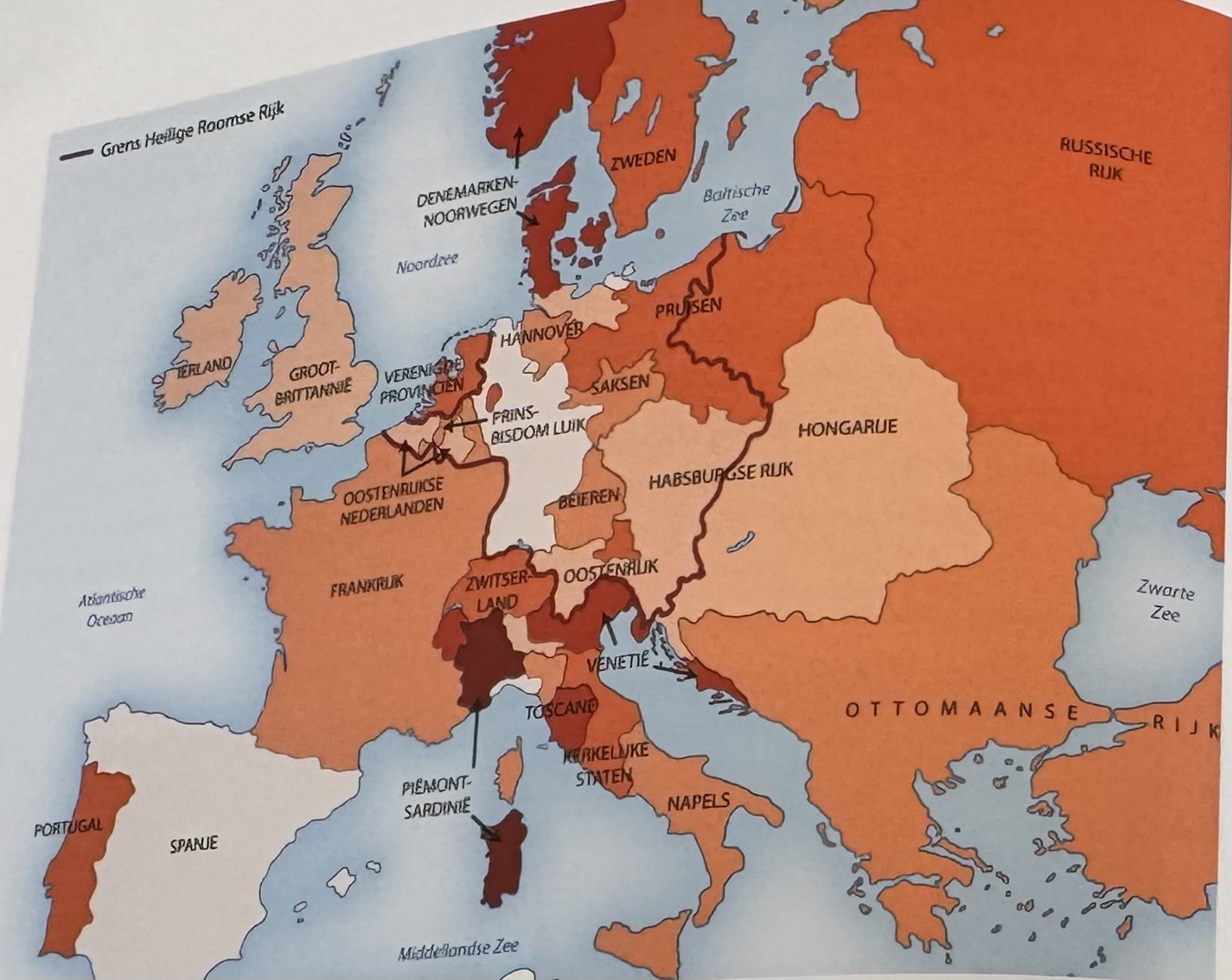 <p>Welke landen werden het sterkst beïnvloed door de Franse Revolutie?</p>