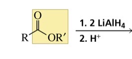 <p>Reaction of an ester with lithium aluminum hydride forms…</p>