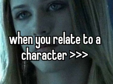 <p>to relate to a character</p>