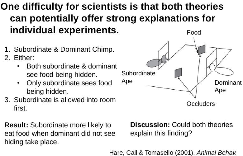 <p>Both theories can potentially offer strong explanations for individual experiments</p>