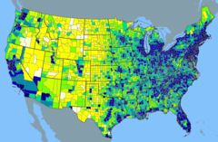 <p>number of individuals per unit area</p>