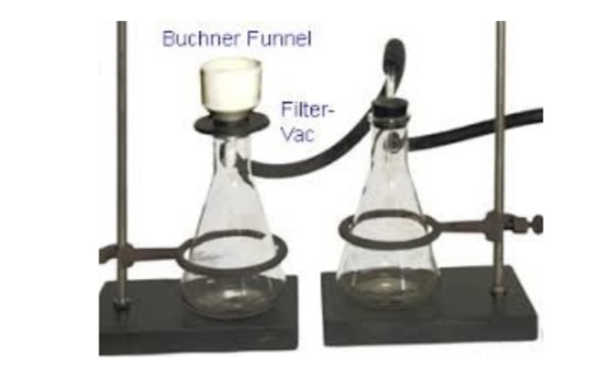 <p>Buchner funnel vacuum filtration setup</p>