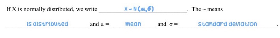 <p>E.G. X ~ N (0,1)</p>