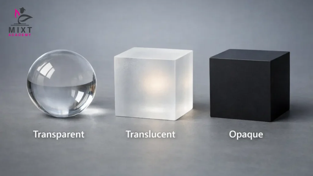 <p></p><p>allowing light to pass through but not fully clear.</p>