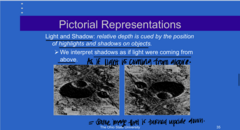 <p>How do light and shadow give pictorial representations to depth?</p>
