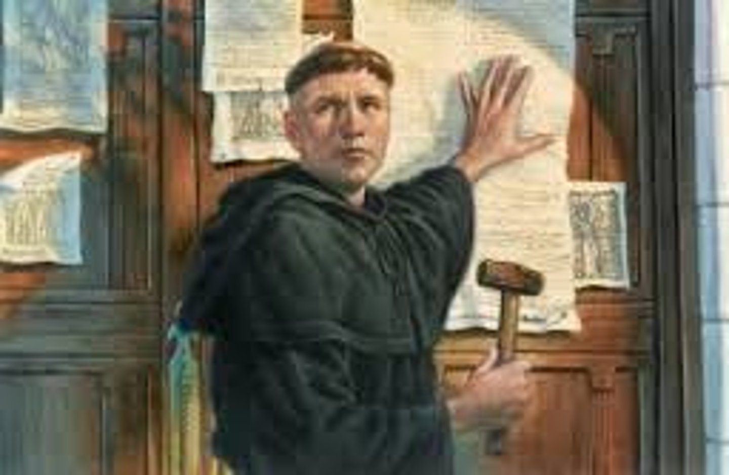<p>The list of moral grievances against the Catholic Church by Martin Luther, a German priest, in 1517.</p>