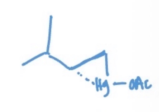 <p>mercurinium ion bridge</p>