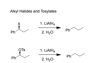 <p>-gets rid of leaving group and keeps it as an Alkane (and does not change stereochemistry) </p>