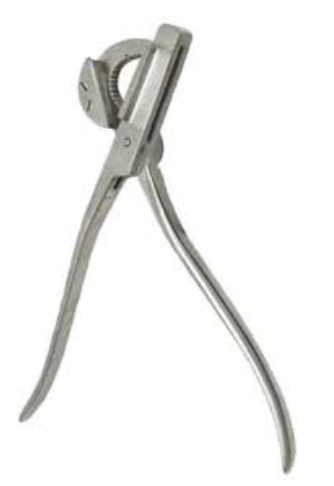 <p>Used after making an incision to crush and cut the spermatic cord.</p>