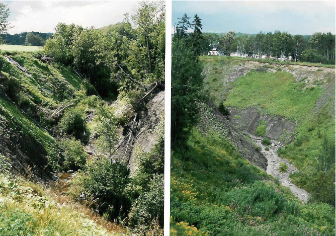 <p>Note felled trees and slopes without vegetation</p>