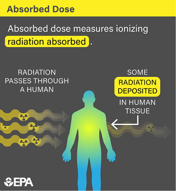 <p>how much ionizing radiation is absorbed into the object</p><p></p>