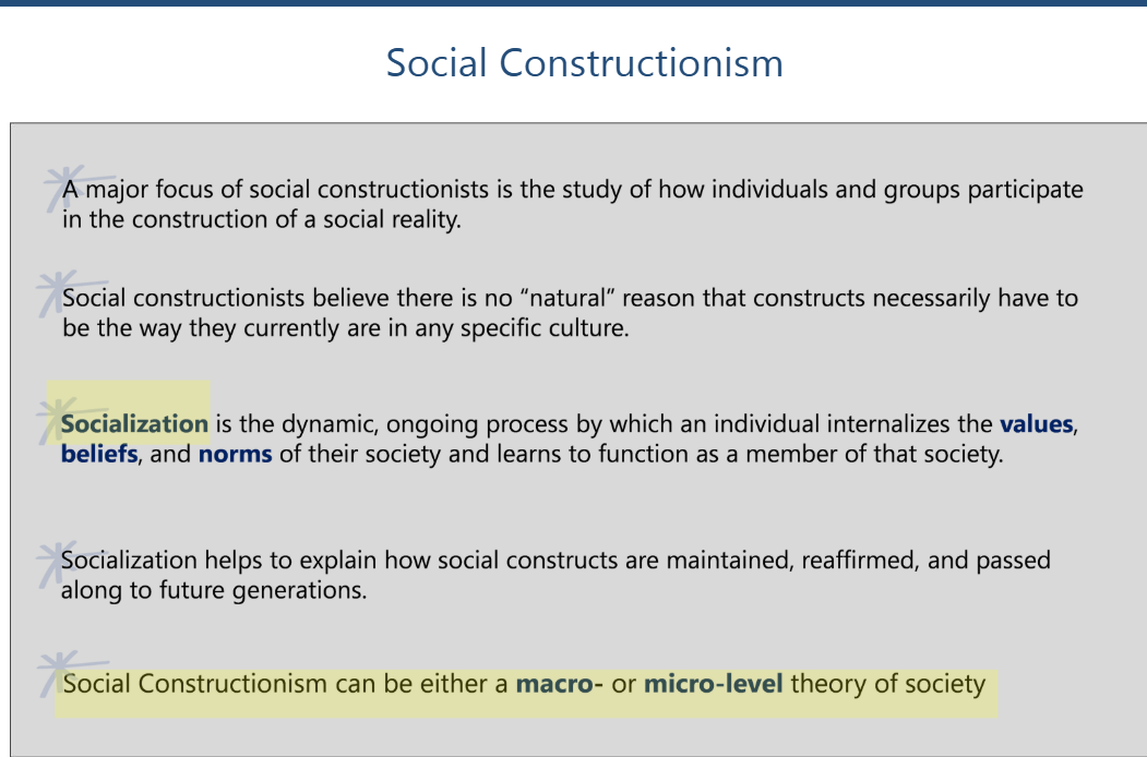 <p>social constructionism cont.</p>