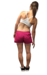 <p>Which way is this person's back leaning?</p>