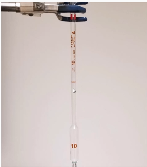 <p>very accurately meassure liquid volumes (<strong>most accurate</strong>) but can only measure <strong>one specific one</strong></p><p></p><p>can lead to inefficiencies, ineffective at reading varied volumes/ decimals</p>